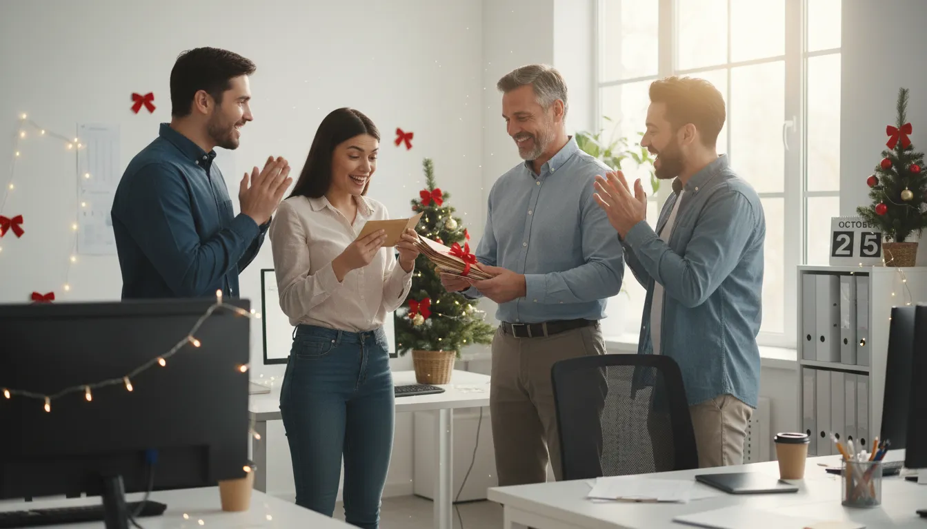 Illustration de Christmas comes early : An unexpected gift or good fortune arrives.