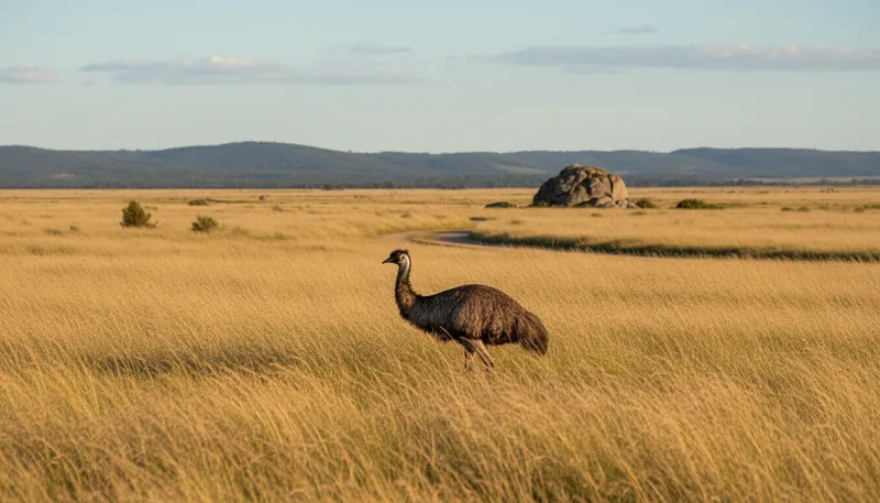 Illustration of emu: a large flightless bird native to Australia