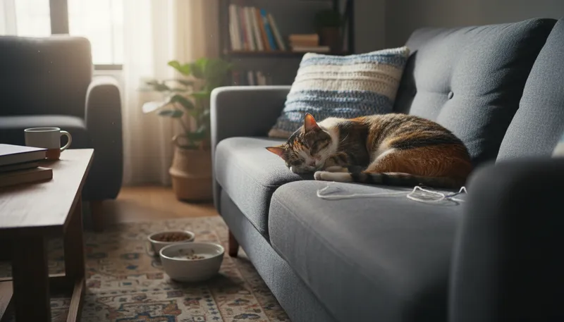 Illustration of couch: A piece of furniture for sitting or lying.