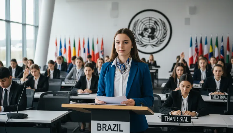 Illustration of mun: a simulation of the United Nations for students