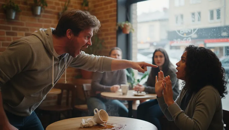 Illustration of get out of my face: to tell someone to leave you alone