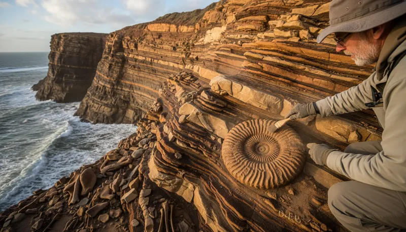 Illustration of geological: Related to the Earth's physical structure.