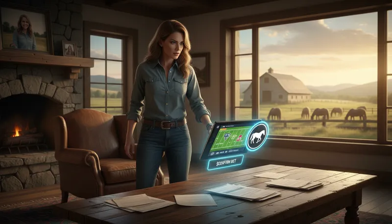 Illustration of bet the ranch: to risk everything on one chance