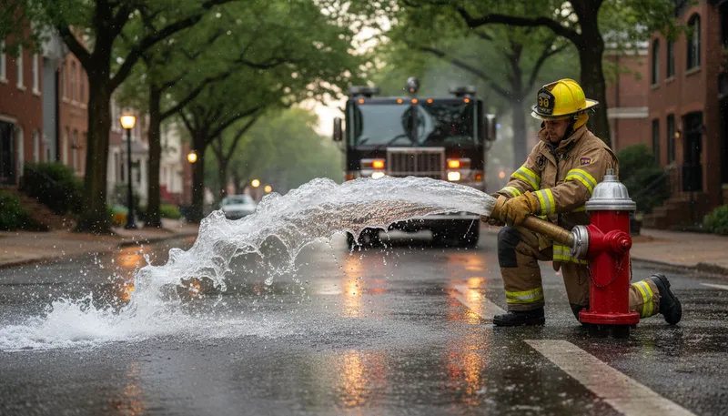 Illustration of hydrant: A pipe used to access water for firefighting.