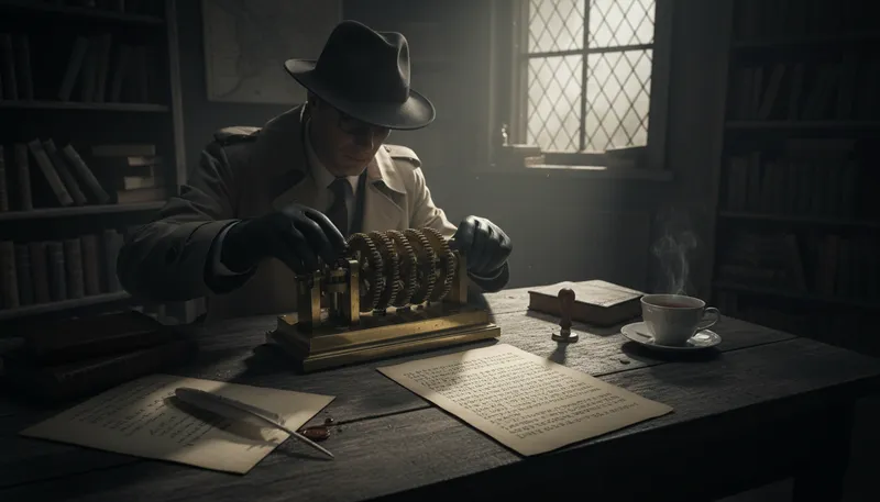 Illustration of cipher: A secret way of writing or encoding messages.