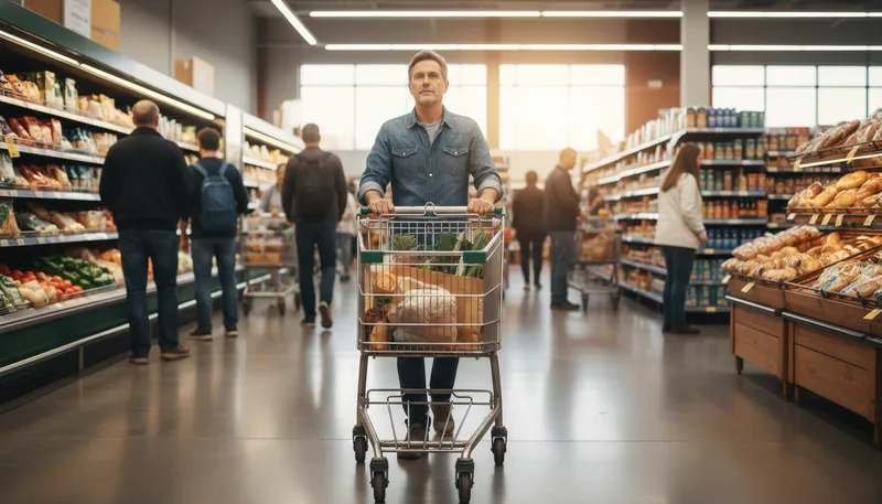 Illustration of trolley: A wheeled cart for transporting goods.