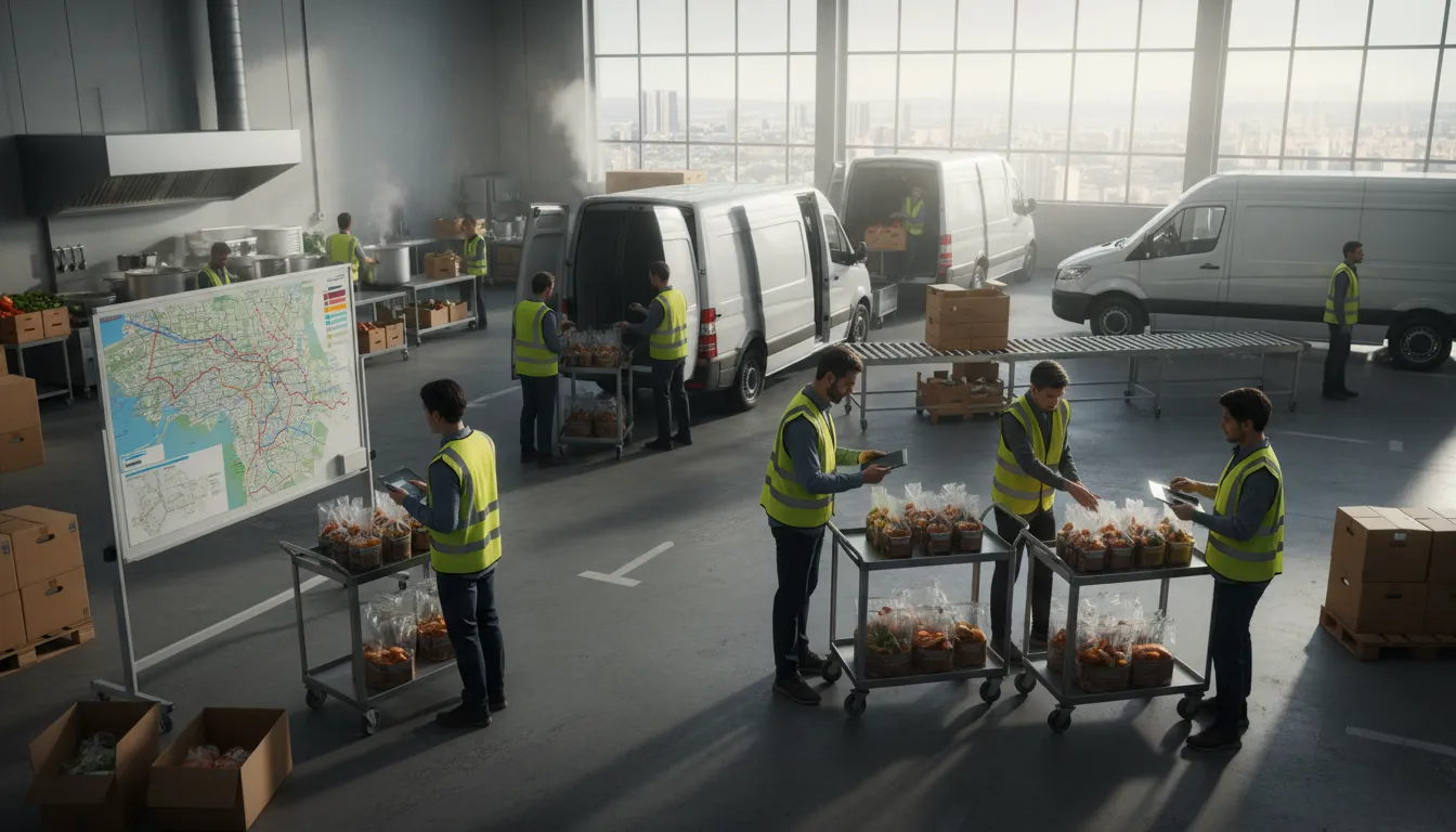 logistics 일러스트: management of the flow of goods