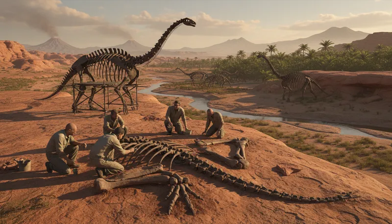 Illustration of triassic: A geologic period from about 250 million years ago.