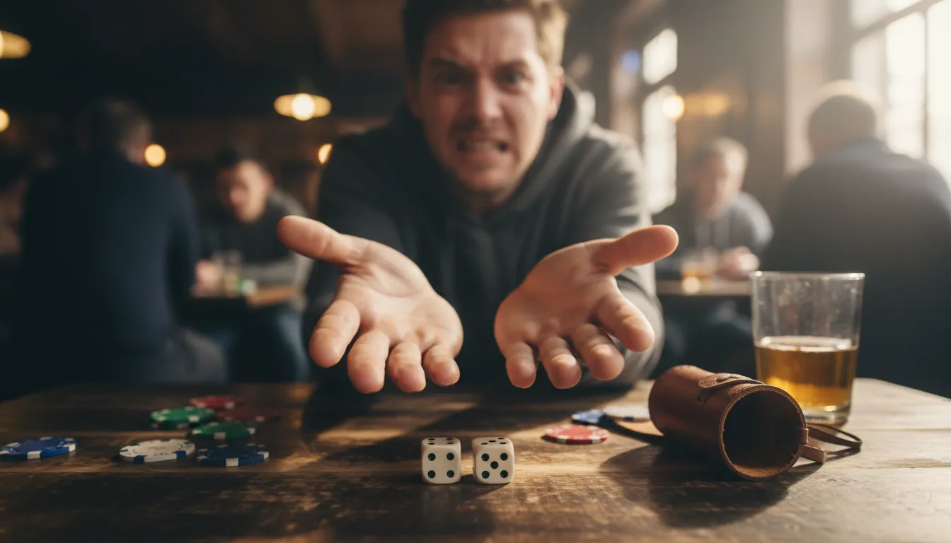 come up with snake eyes का चित्र: to roll two ones in dice