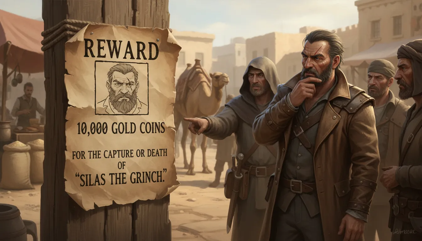 Illustration von price on someone's head: a bounty for someone's capture or death.