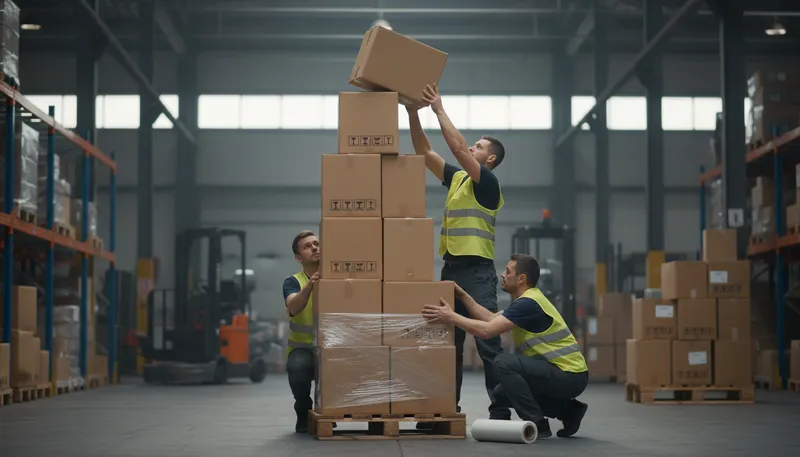 Illustration of pallet: A wooden or plastic platform for moving goods.