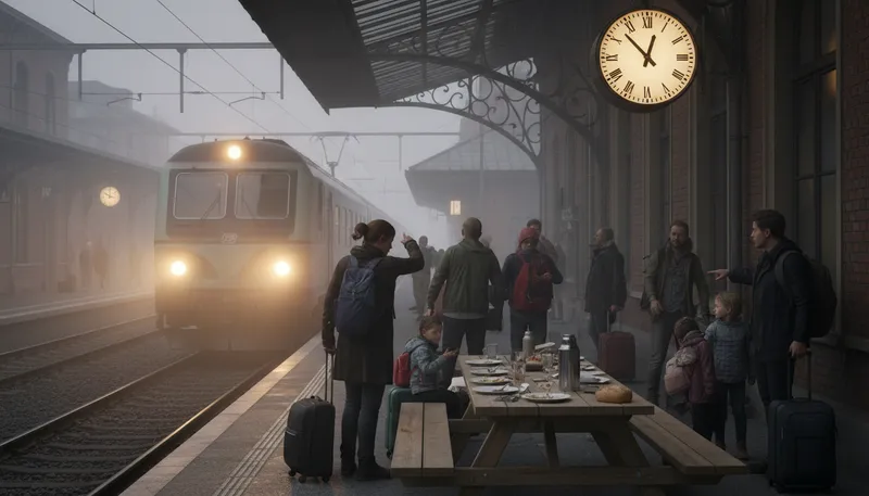 Illustration of late: after the expected time; not on time.