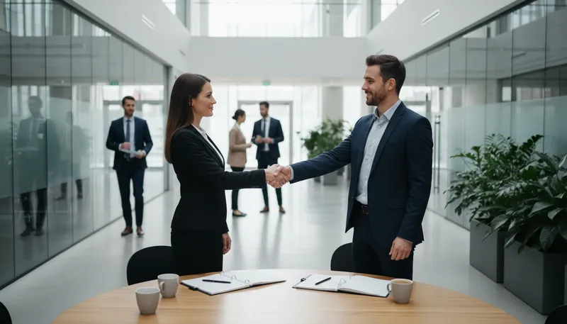 Illustration of dealings: Business interactions or transactions between parties.