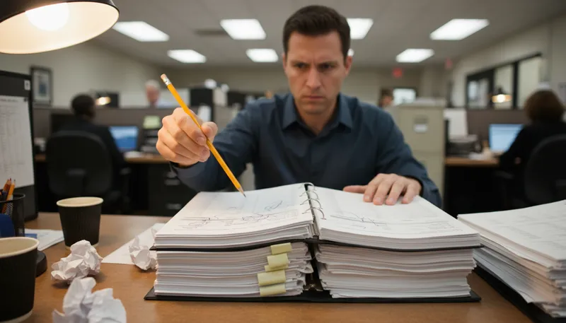 Illustration of pencil whip: Falsely record or complete paperwork quickly.