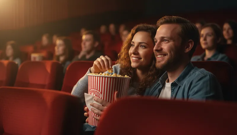 Illustration of cinema: A place where films are shown.