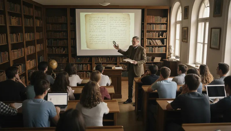 Illustration of textual: Related to written or printed text.