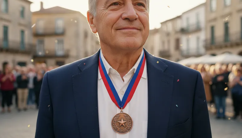 Illustration of medal: An award for achievement.