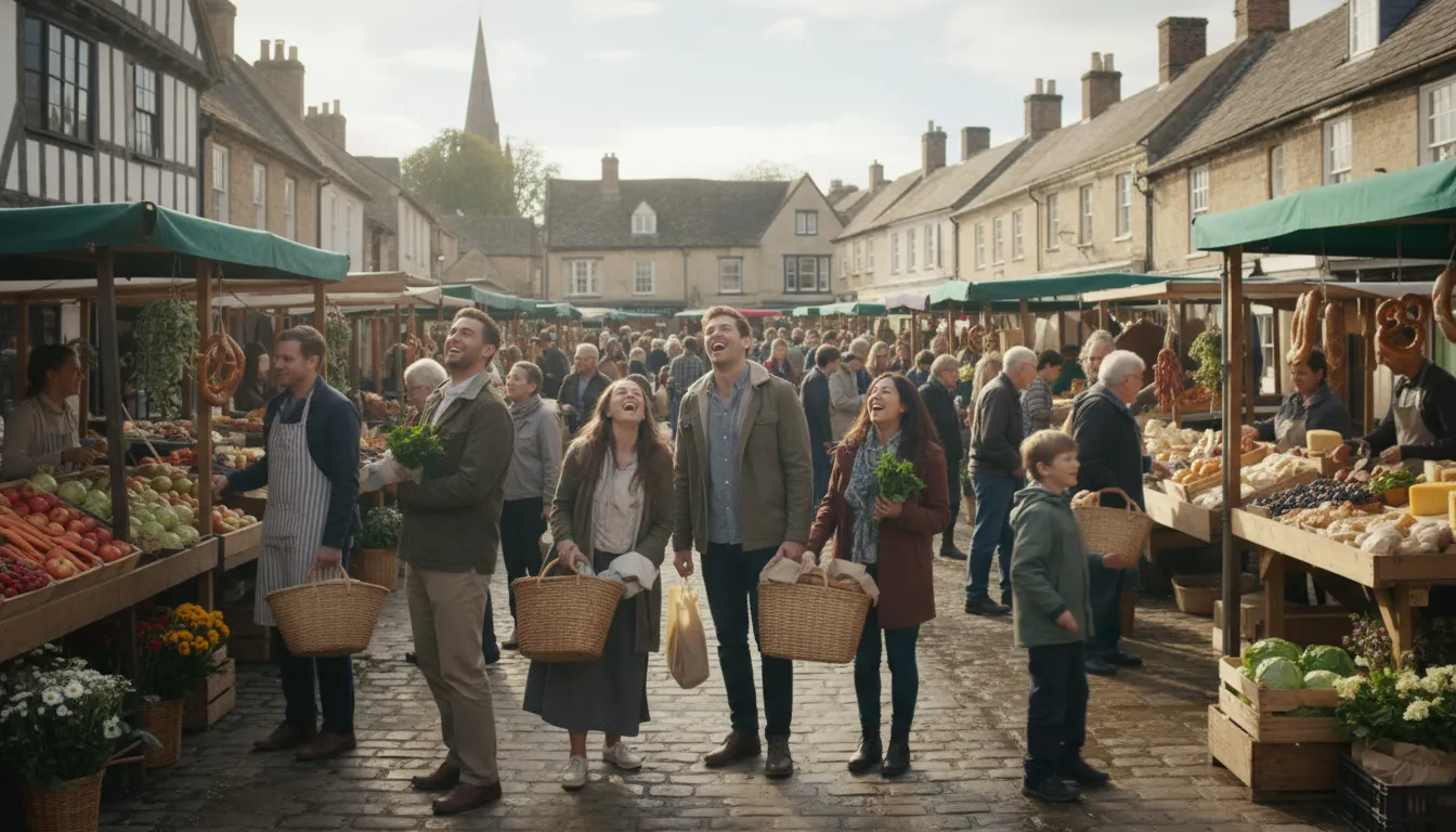 Banbury 일러스트: A town in England known for its history.