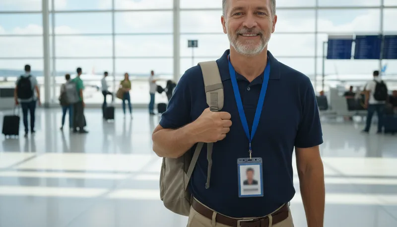 Illustration of lanyard: A cord worn around the neck for holding items.