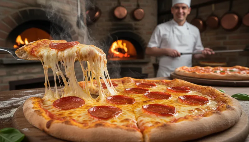 Illustration of pepperoni: A spicy sausage often used on pizza.