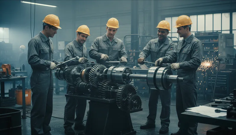 Illustration of well-oiled machine: something that operates smoothly and efficiently
