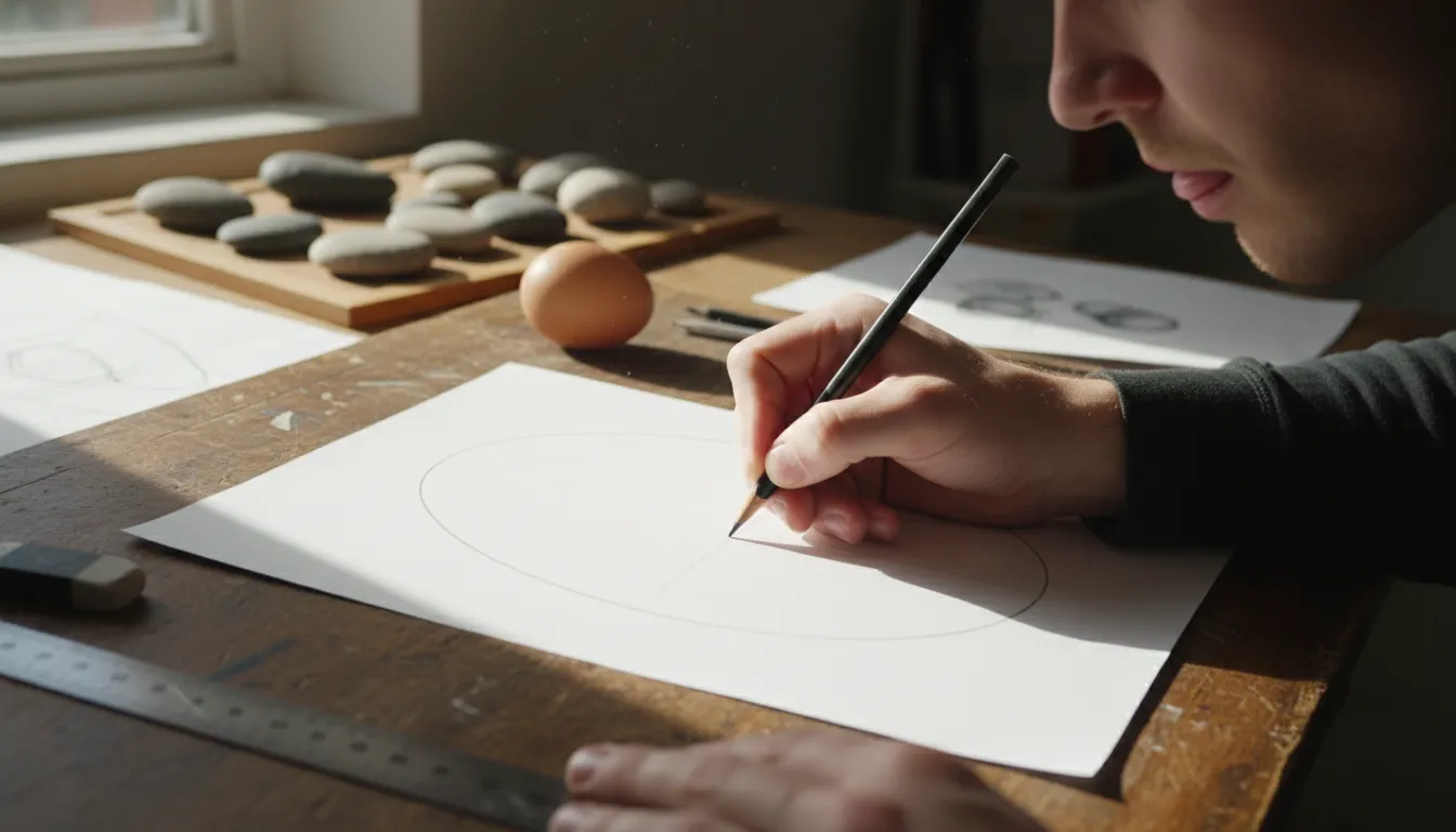 ovalのイラスト：An egg-shaped figure or object.