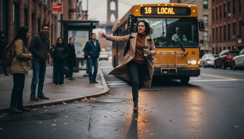 Illustration of hustle: To move quickly or energetically.