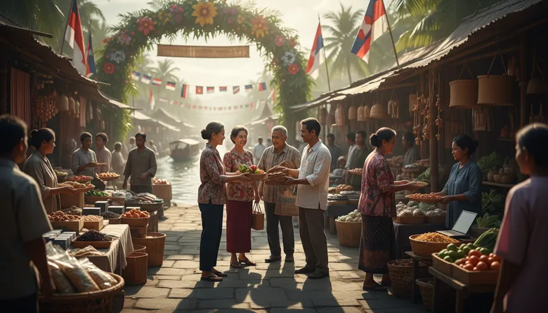 Illustration of asean: The Association of Southeast Asian Nations.