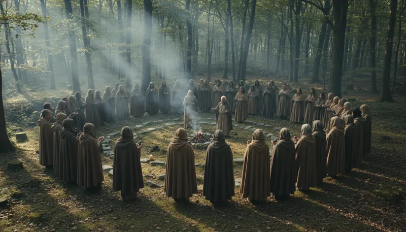 Illustration of sect: a group with distinct religious or political beliefs.