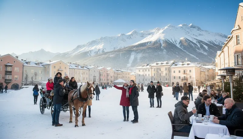 Illustration of innsbruck: A city in Austria known for skiing.