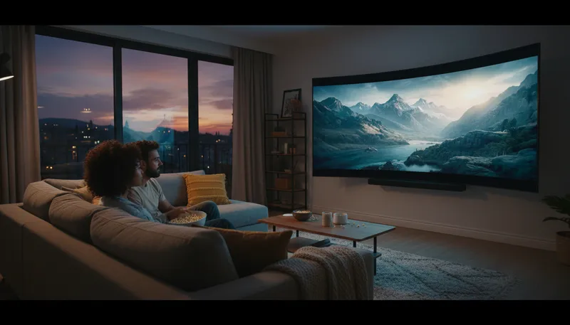 Illustration of widescreen: A format for displaying images on screens.