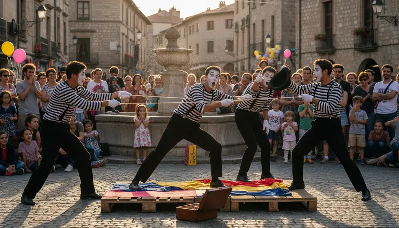 Illustration of pantomime: A dramatic performance without spoken words.