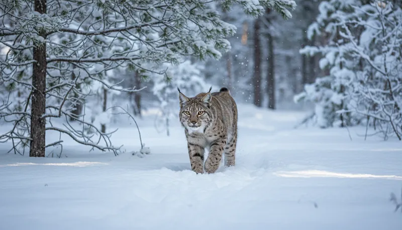 Illustration of lynx: A wild cat with tufted ears.