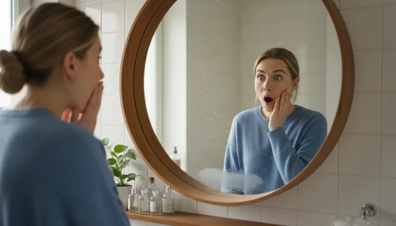 Illustration of mirror: a reflective surface that shows an image.