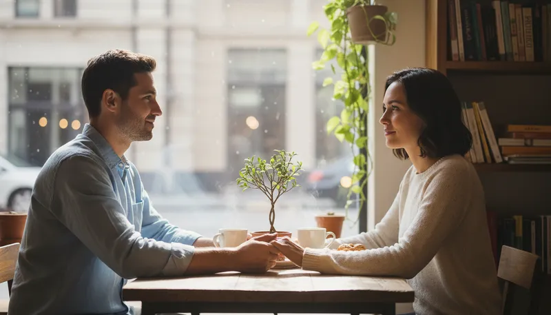 Illustration of monogamous: Having only one partner at a time.