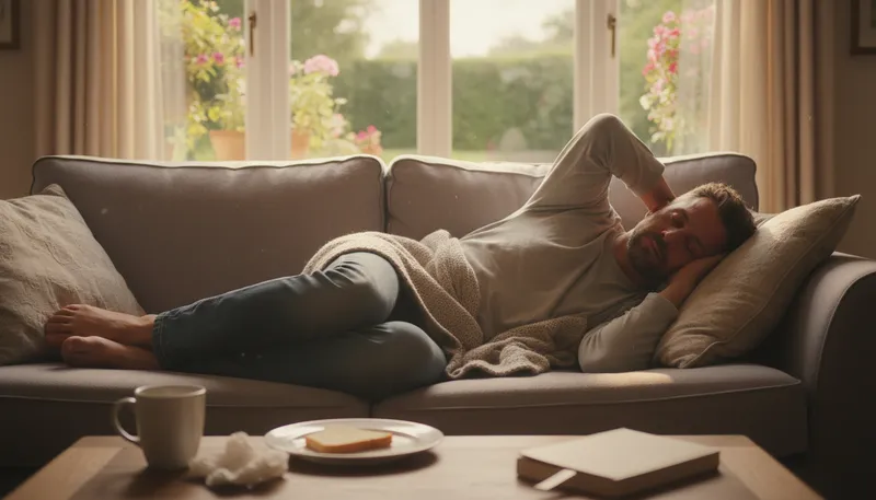 Illustration of forty winks: a short nap or brief sleep.