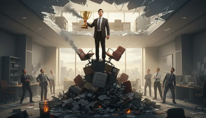 Illustration of fail upwards: To achieve success despite failures.