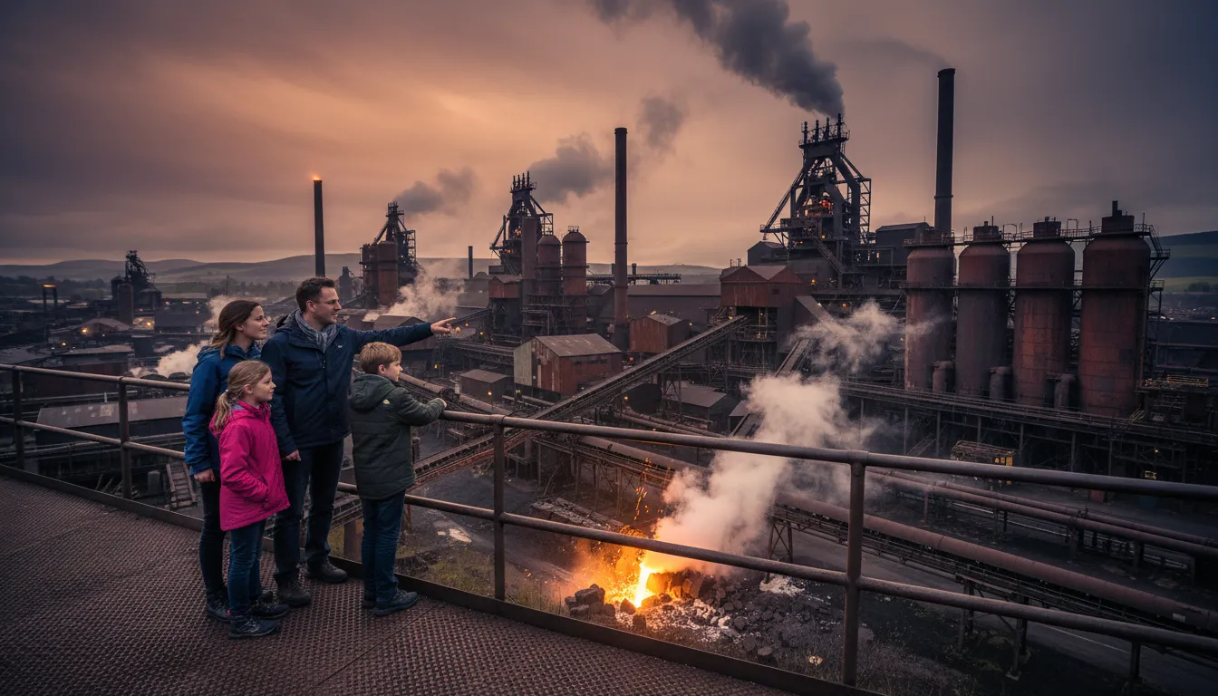 motherwellのイラスト：A town in Scotland known for its steel industry.