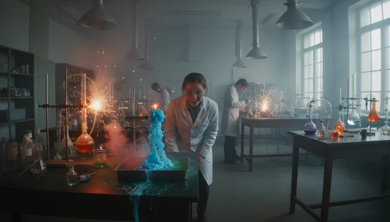 Illustration of chem: Short for chemistry, the science of matter.