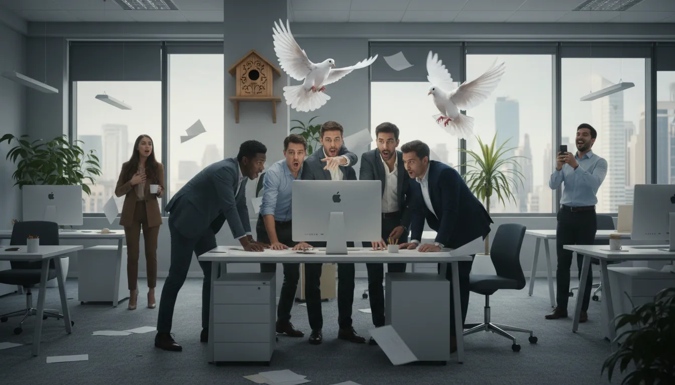 Иллюстрация flutter the dovecote: Create confusion or excitement among people.