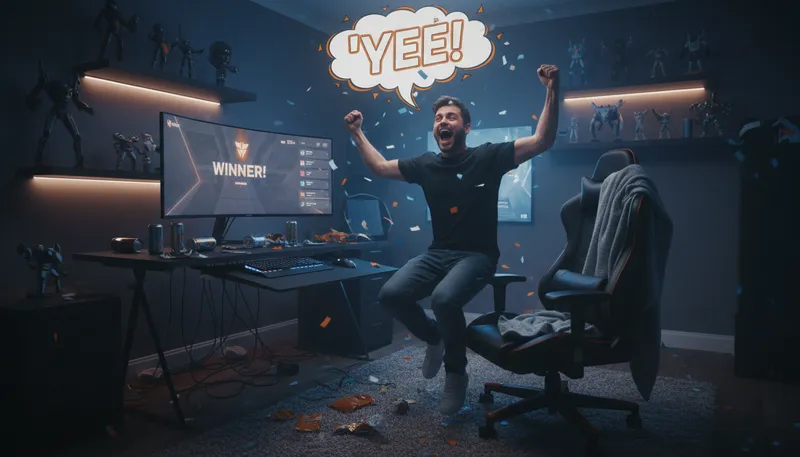 Illustration of yee: An exclamation of excitement or approval.