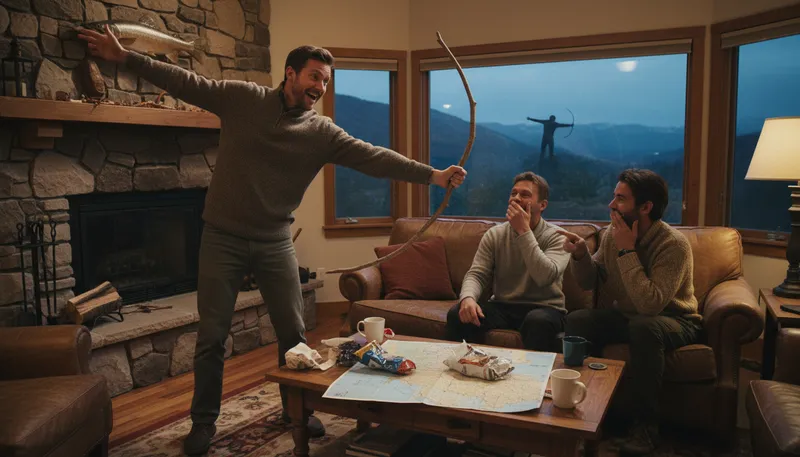 Illustration of draw a long bow: To exaggerate or stretch the truth.