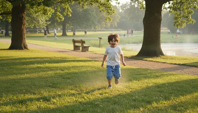 Illustration of in short trousers: A young child not yet grown up.