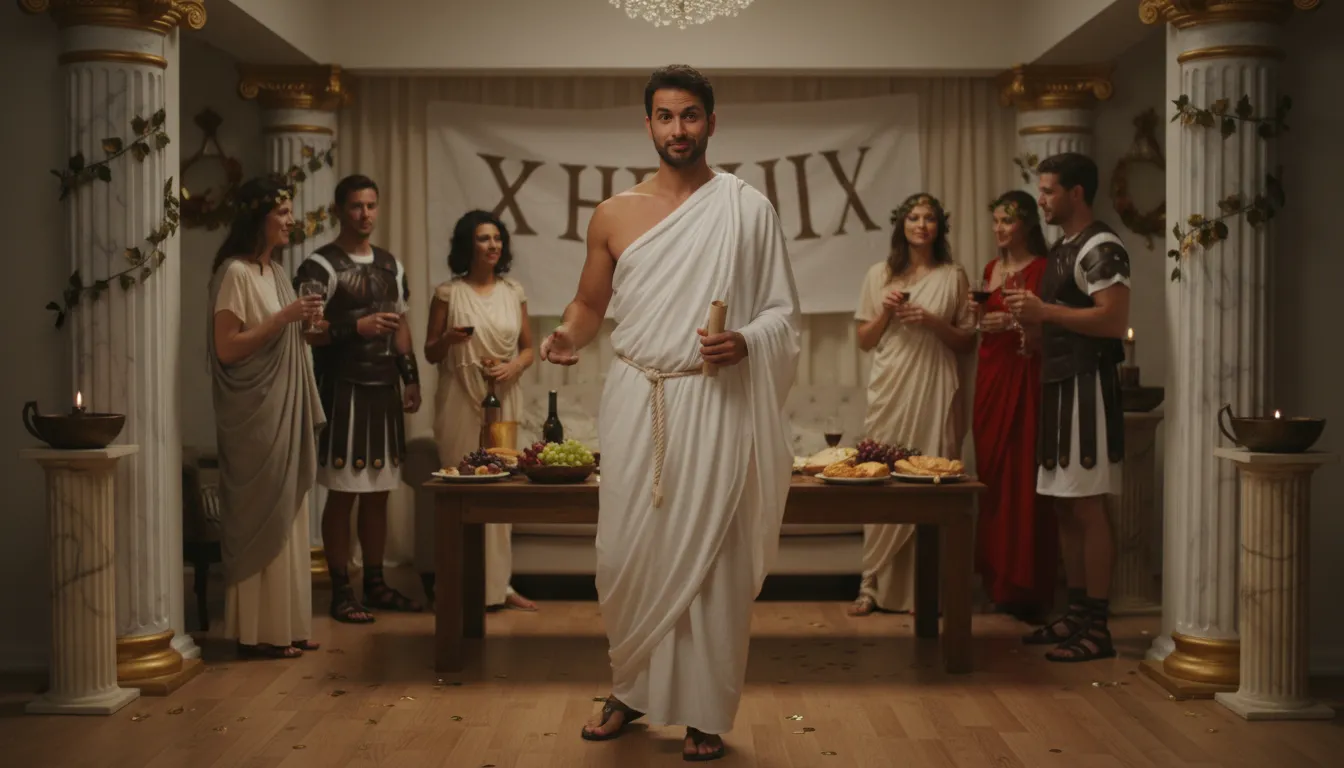 ภาพประกอบของ toga: A loose-fitting garment worn in ancient Rome.