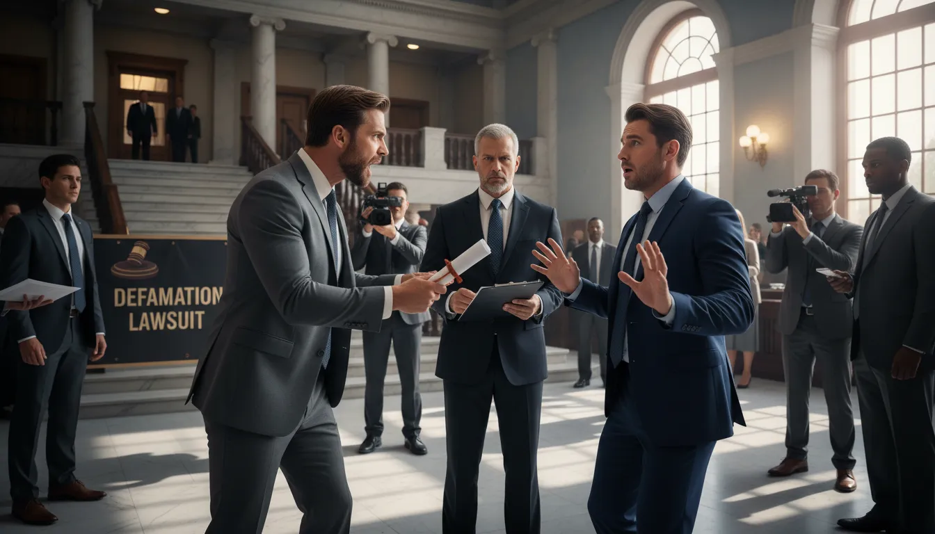 Illustrazione di slander: False spoken statements damaging someone's reputation.