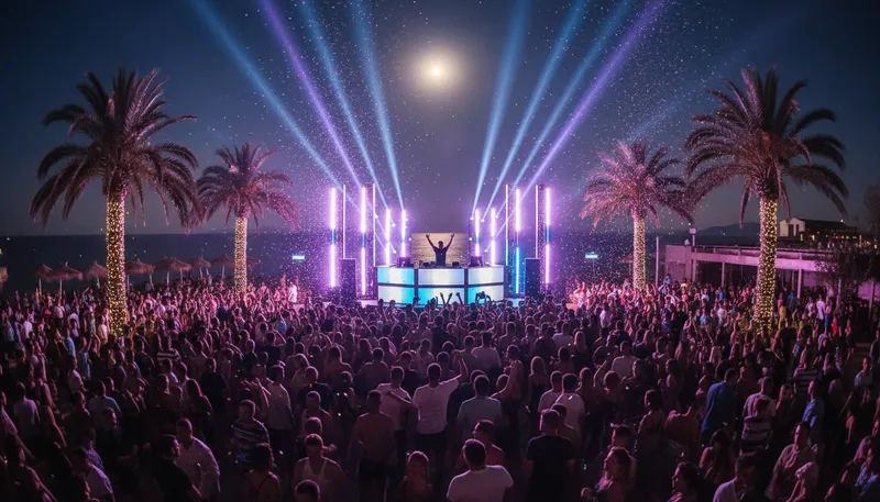 Illustration of ibiza: a popular island in Spain known for parties.