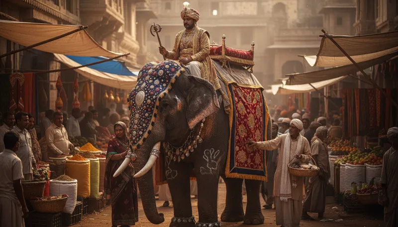 Illustration of maharaja: A great king in India.