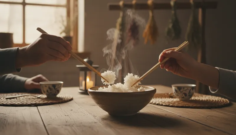 Illustration of rice: a dish made from cooked rice grains