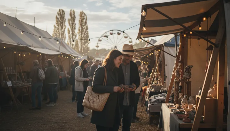 Illustration of fair: exhibition or market event