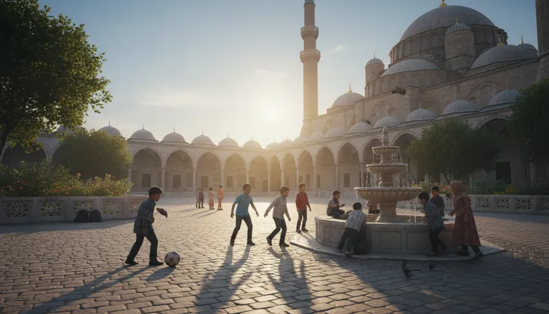 Illustration of mosque: A Muslim place of worship.